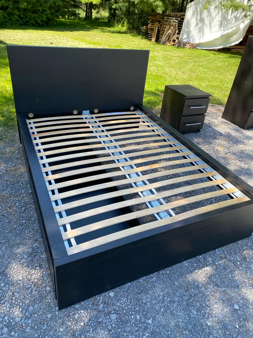 IKEA MALM Full Size Storage Bed with Nighstand (CAN DELIVER) - photo 3