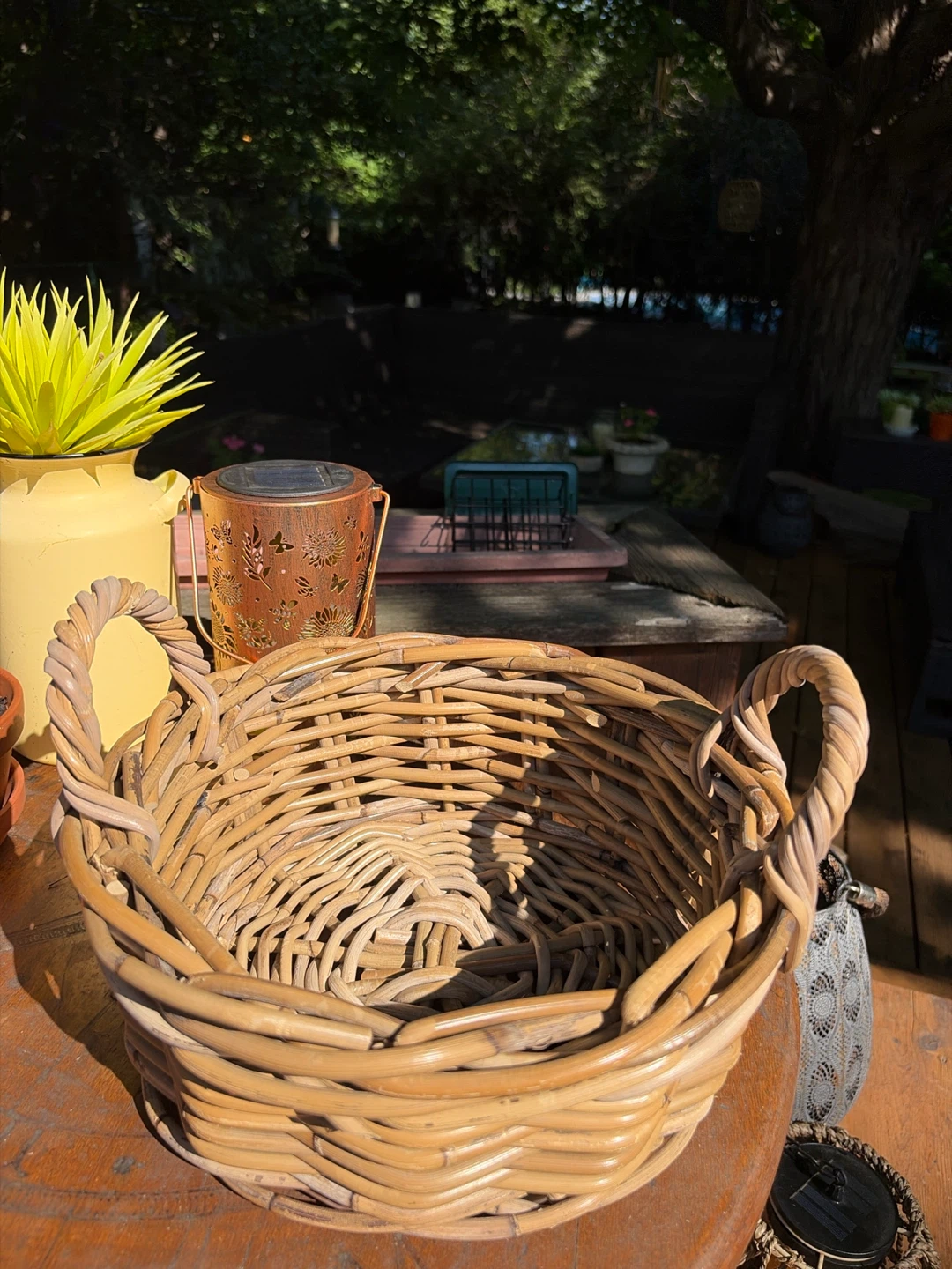 Woven Rattan/Wicker Basket with Handles