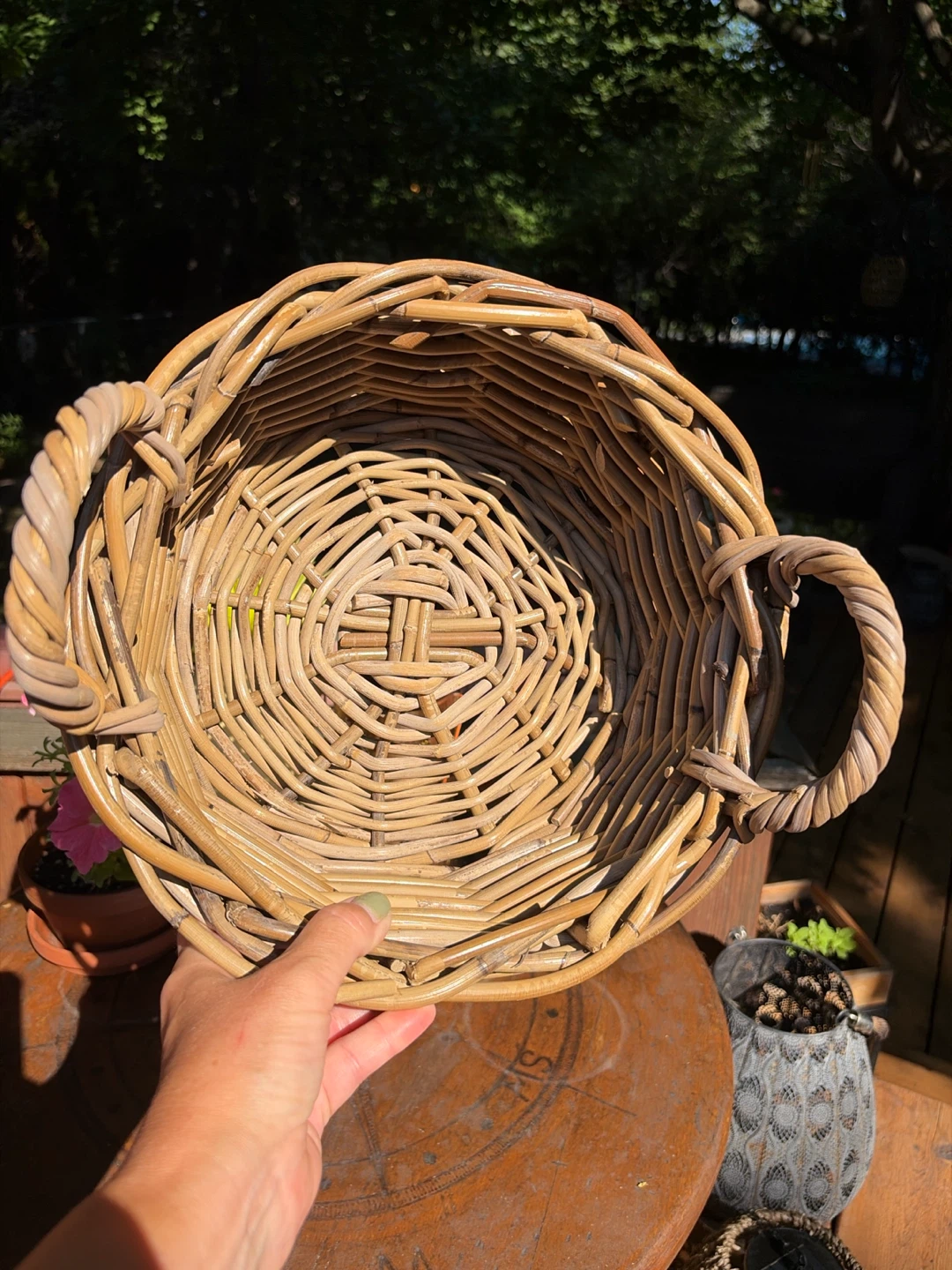 Woven Rattan/Wicker Basket with Handles - photo 2