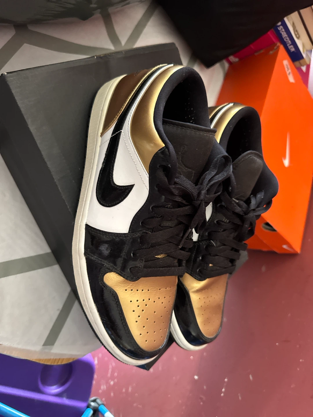 Nike Air Jordan 1 Low Gold White Black - photo 2