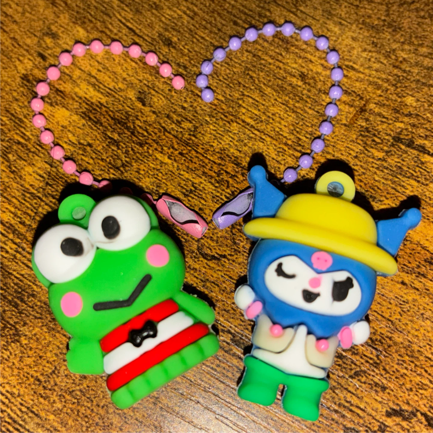 Sanrio Keroppi and Kuromi Keychain Charms