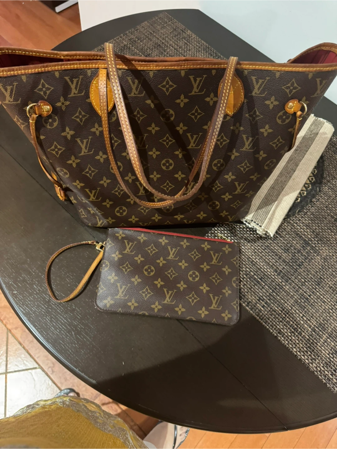 Louis Vuitton Monogram Tote Bag with Pouch