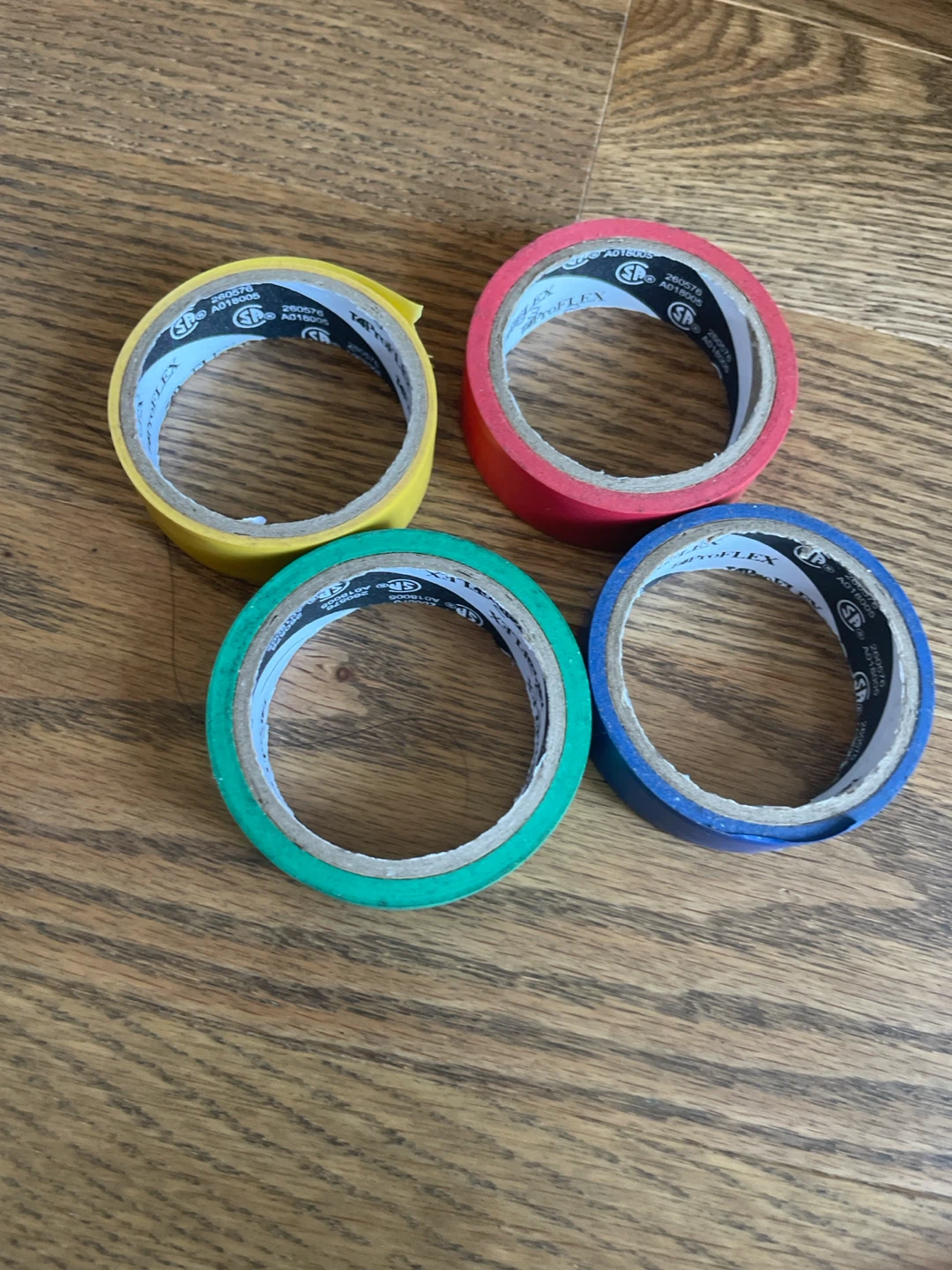 4 Rolls Electrical Tape - Red, Blue, Green, Yellow
