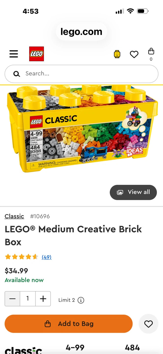 LEGO Medium Creative Brick Box #10696