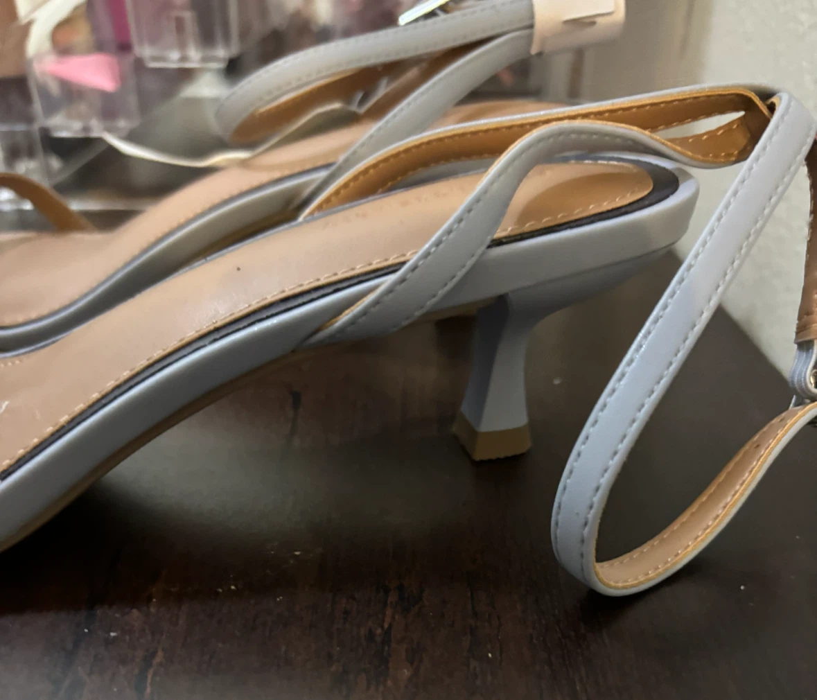 NEW-Size 8-Light Blue Bow Heel Sandals - photo 2