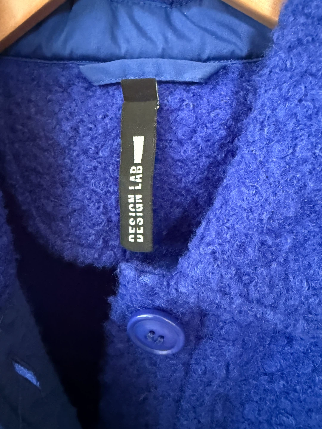DESIGN LAB Blue Sherpa Shirt Jacket