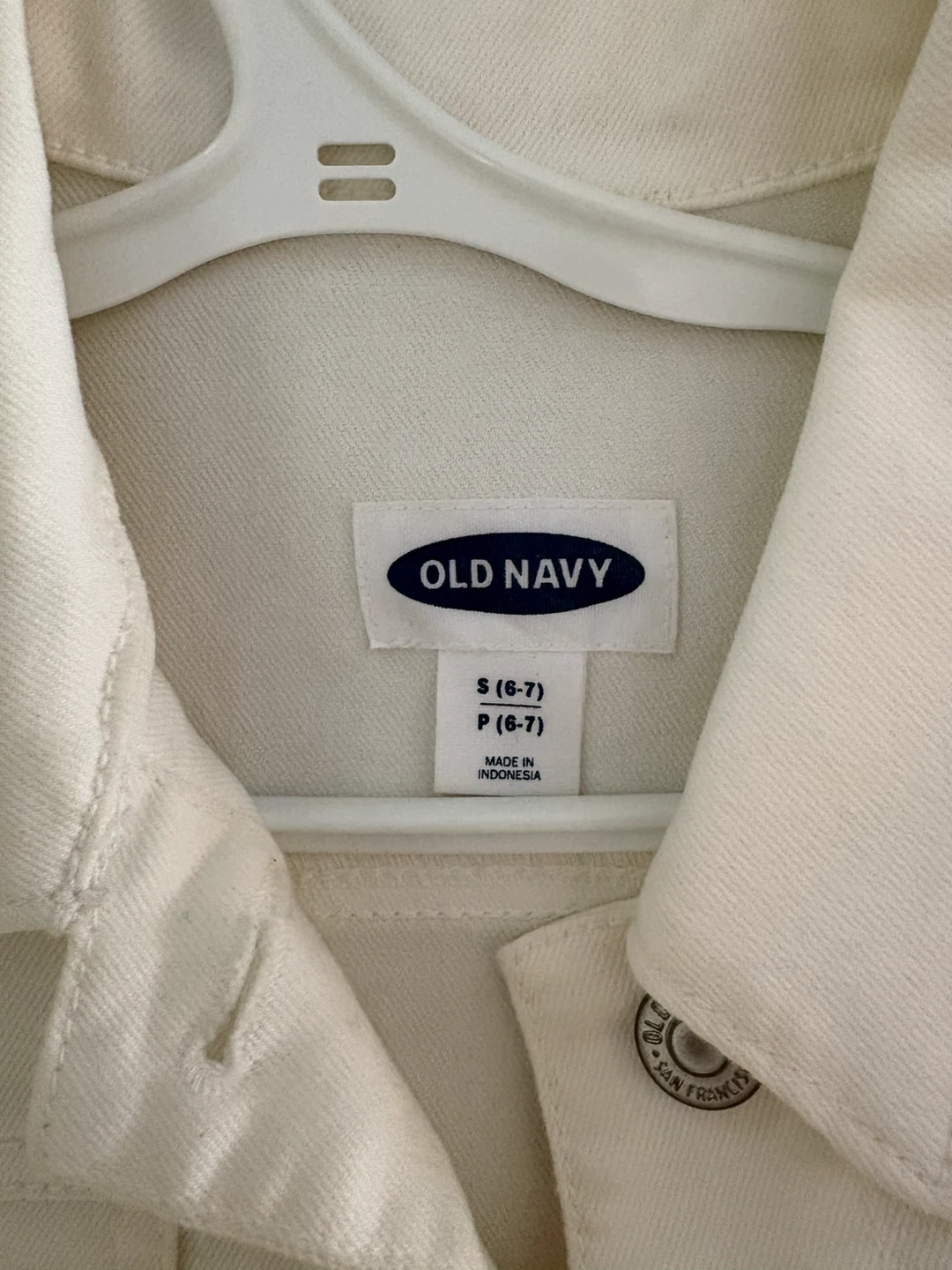 Old Navy White Denim Jacket Size S (6-7) - photo 2