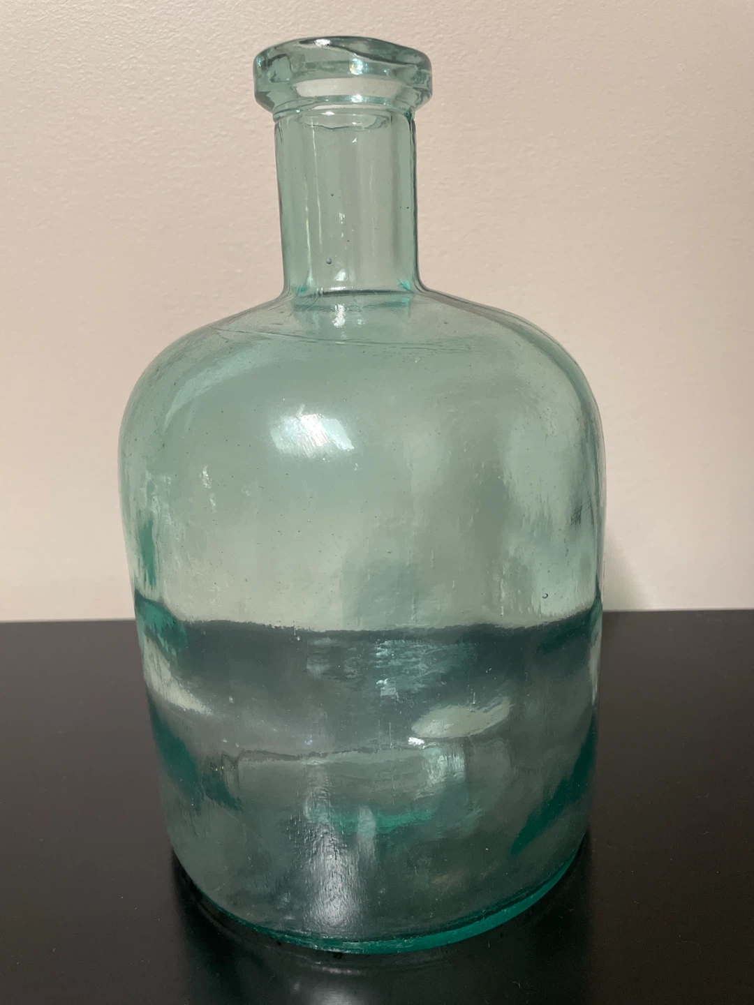 Large Vintage Aqua Green Glass Bottle Vase
