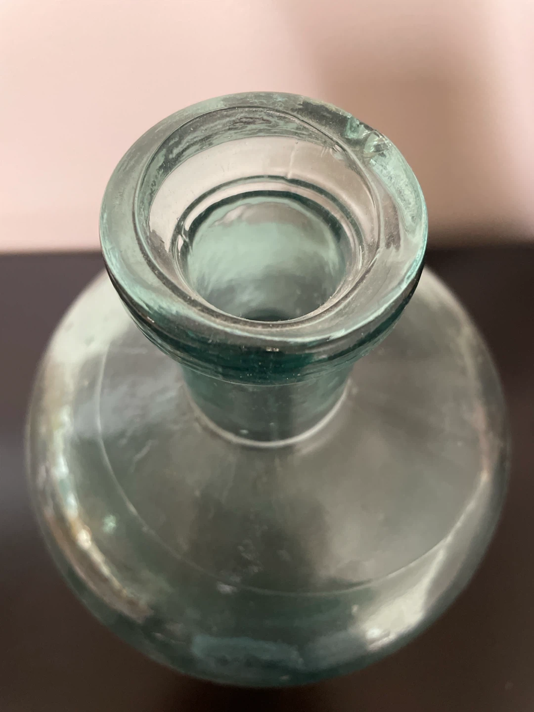 Large Vintage Aqua Green Glass Bottle Vase - photo 3