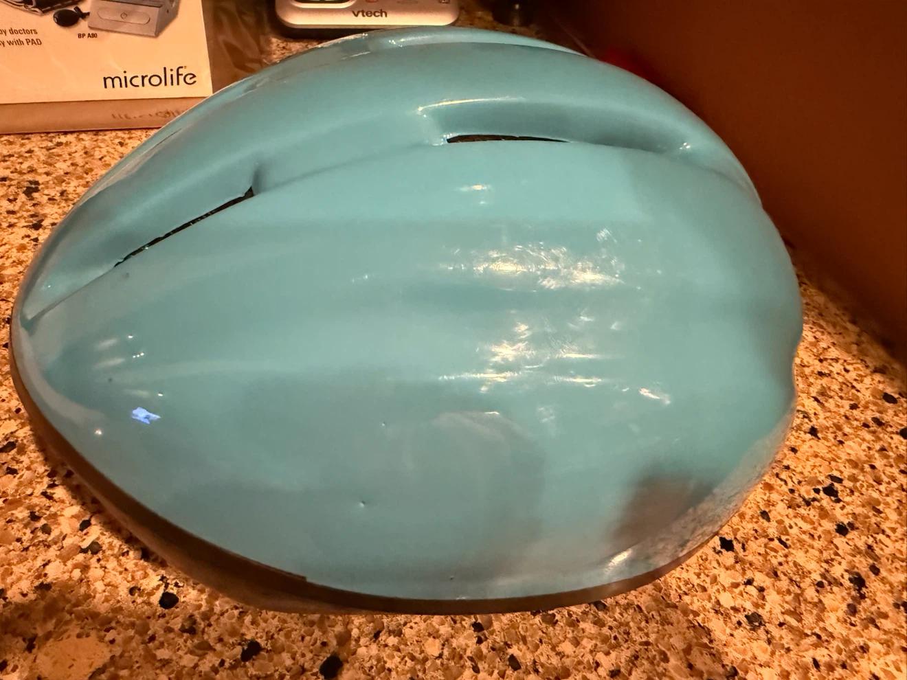 Light Blue Bicycle Helmet