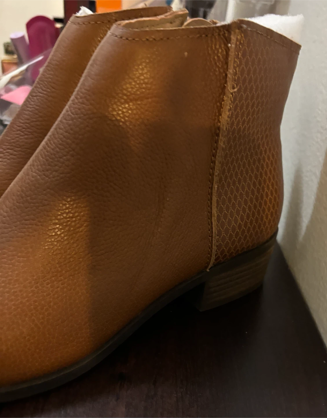 NEW- Size 6.5-Brown Leather Ankle Boots - photo 2