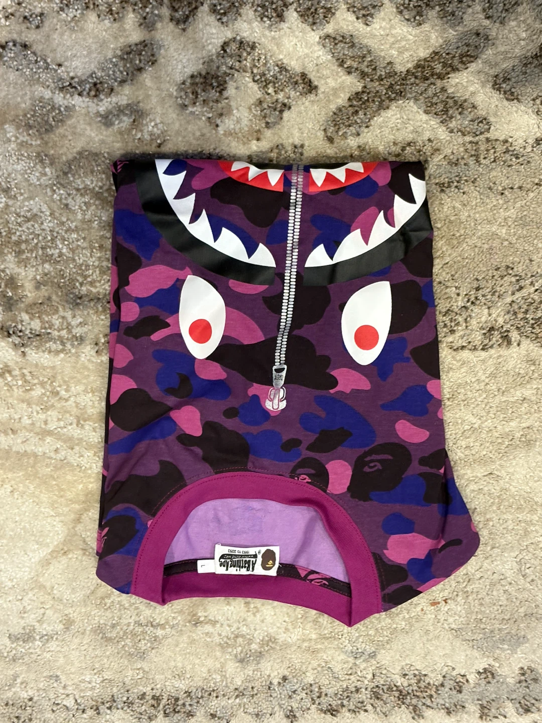 A Bathing Ape BAPE Shark Camo T-Shirt Purple Camo - photo 2