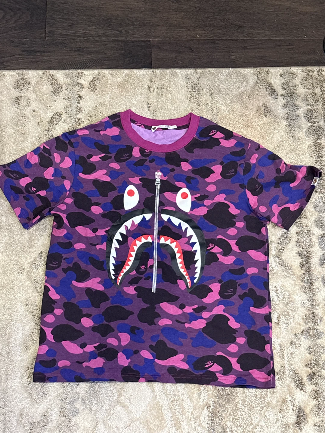 A Bathing Ape BAPE Shark Camo T-Shirt Purple Camo - photo 5