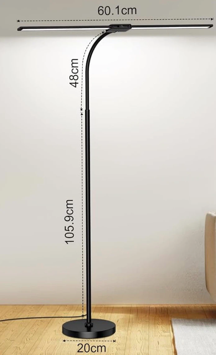 Black Floor Lamp with LED Light and Remote Control - photo 2