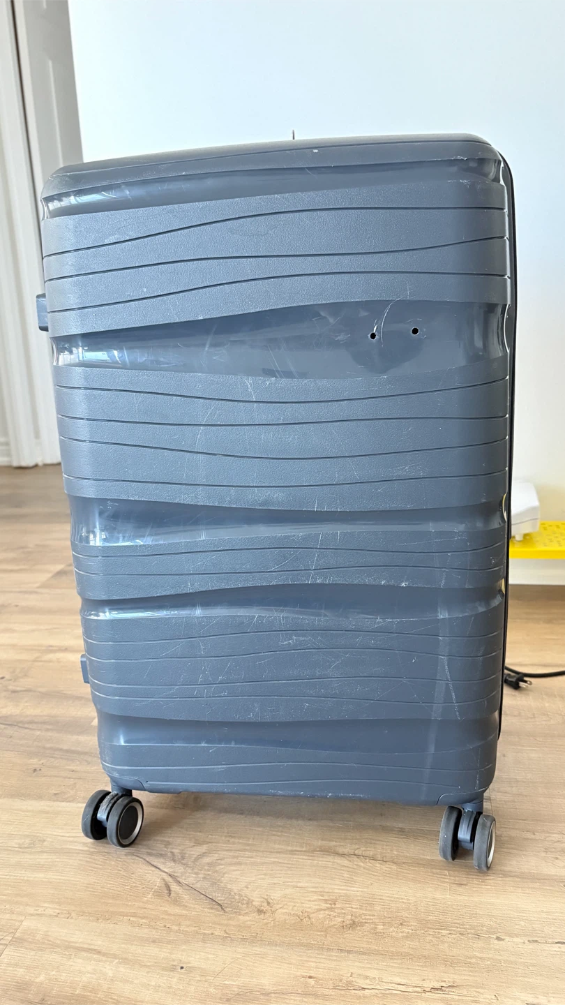 Grey Hard-Shell Spinner Suitcase