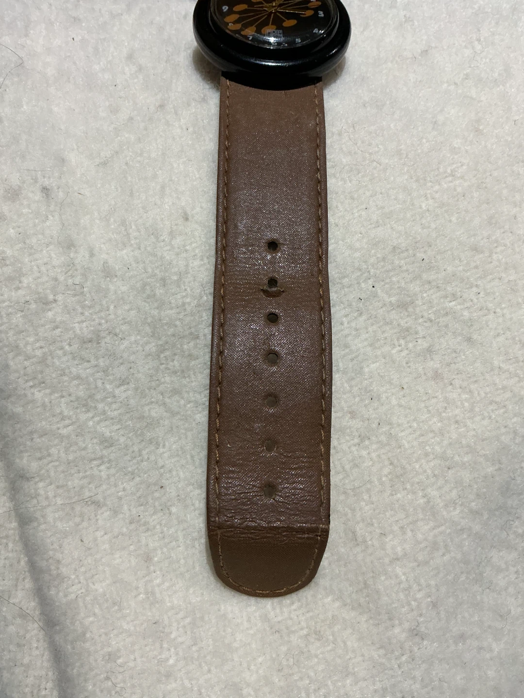 1996 Pop Swatch Brown Leather Strap - photo 2
