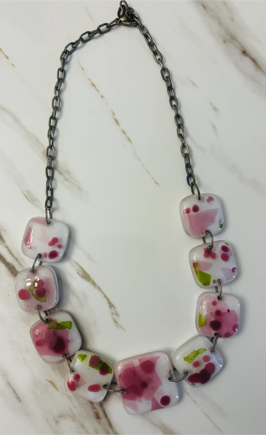 Handmade Glass Bead Bracelet & Necklace Set