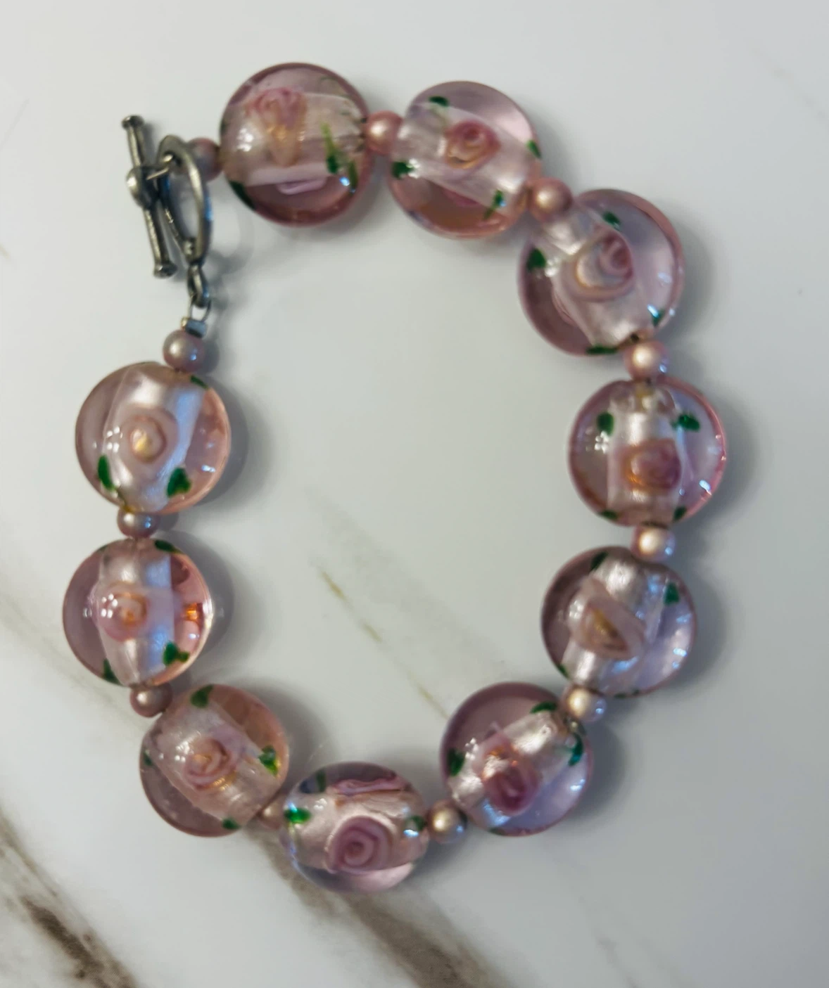 Handmade Glass Bead Bracelet & Necklace Set - photo 2