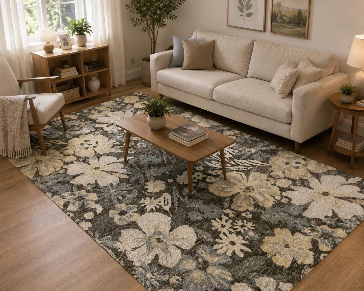 Floral Area Rug (5’ x7’ - by Rachel Zoe)