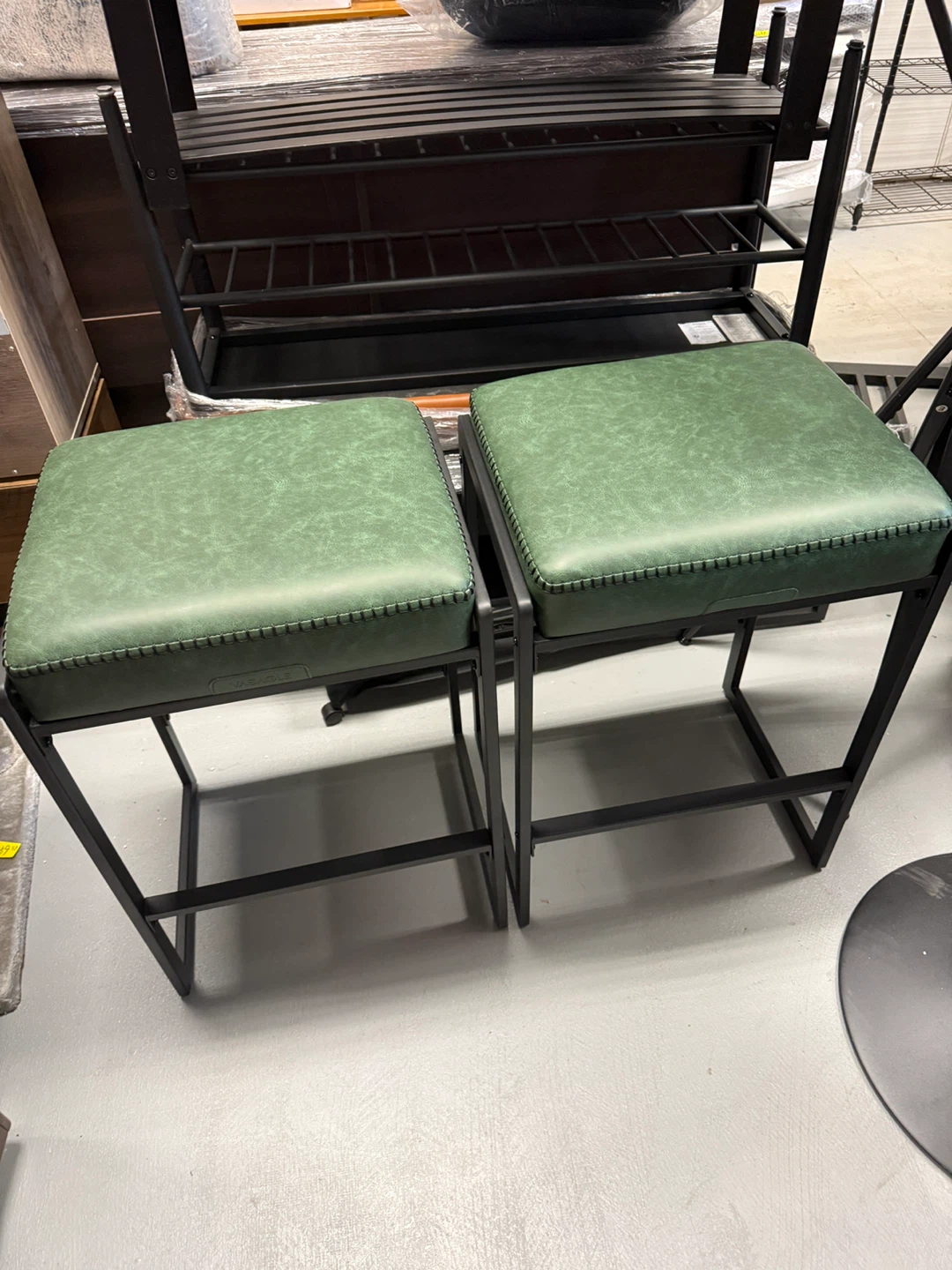 VASAGLE Green Faux Leather Bar Stools (Set of 2) - photo 5