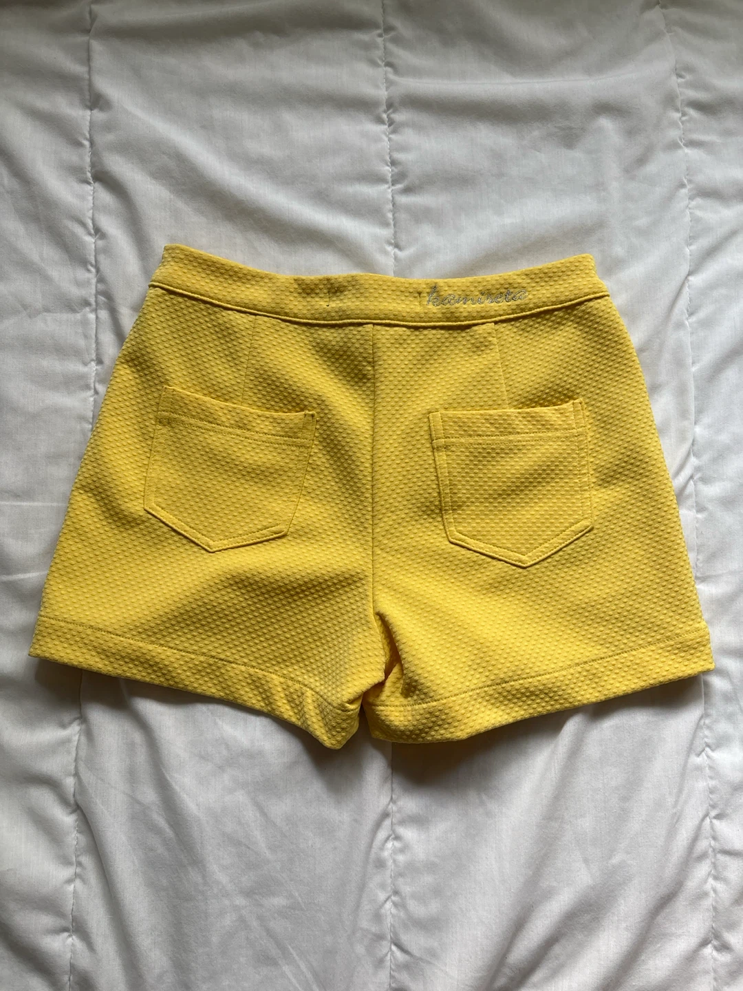 Yellow Textured Shorts - photo 2