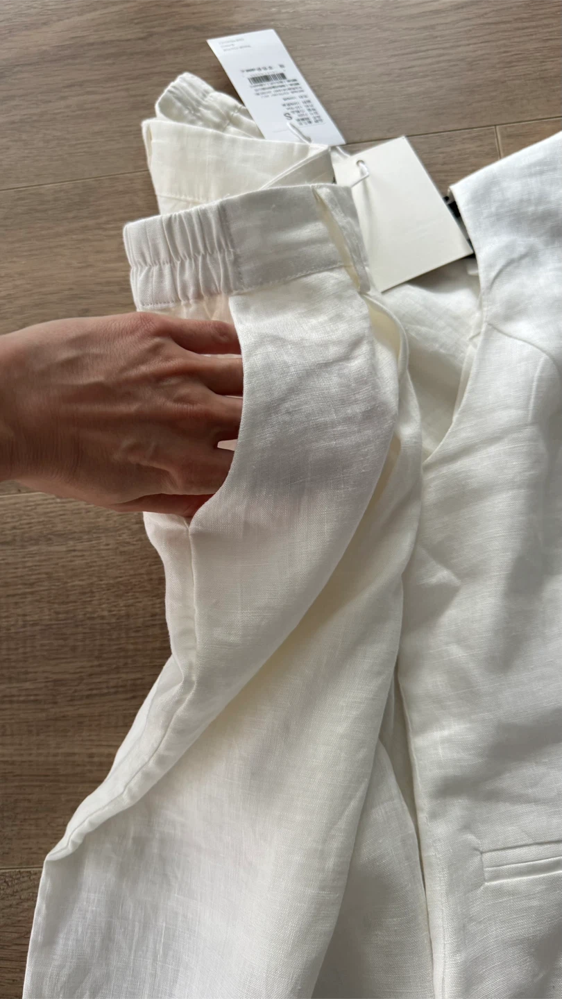 White Linen Vest & Pants Set — New w/ Tags - photo 4