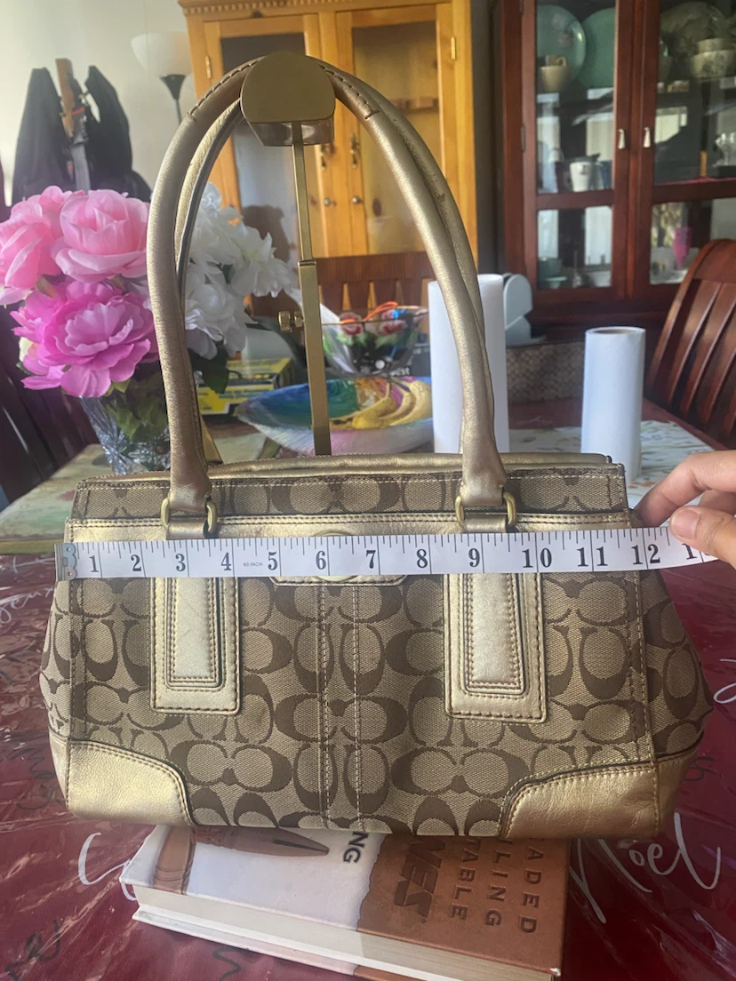 Coach Monogram Satchel Bag Gold - photo 3