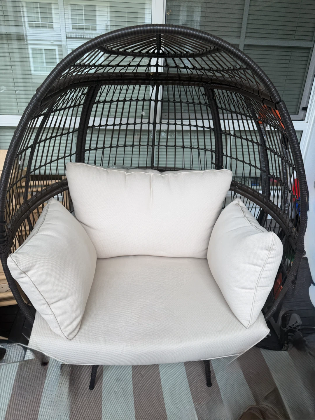 Wicker Egg Chair with Cushions