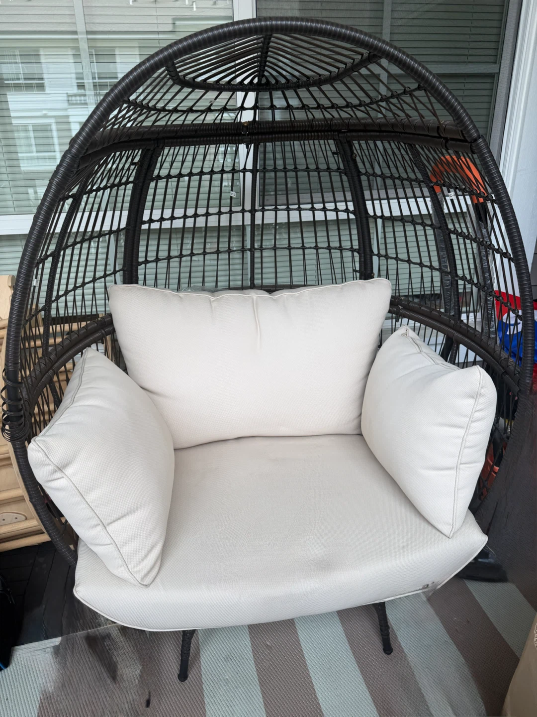 Wicker Egg Chair with Cushions - photo 2