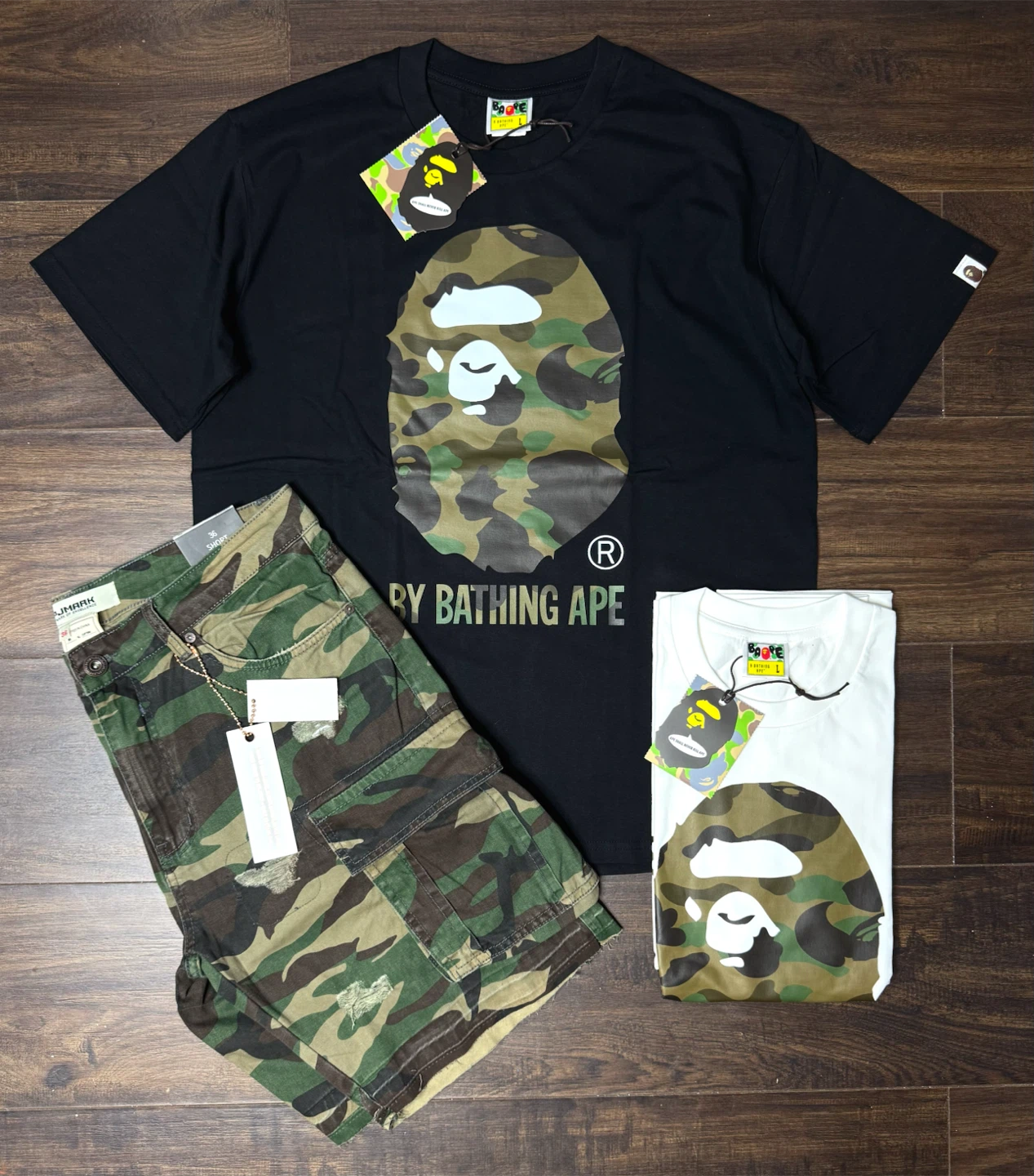 BAPE T-Shirts & Camo Shorts