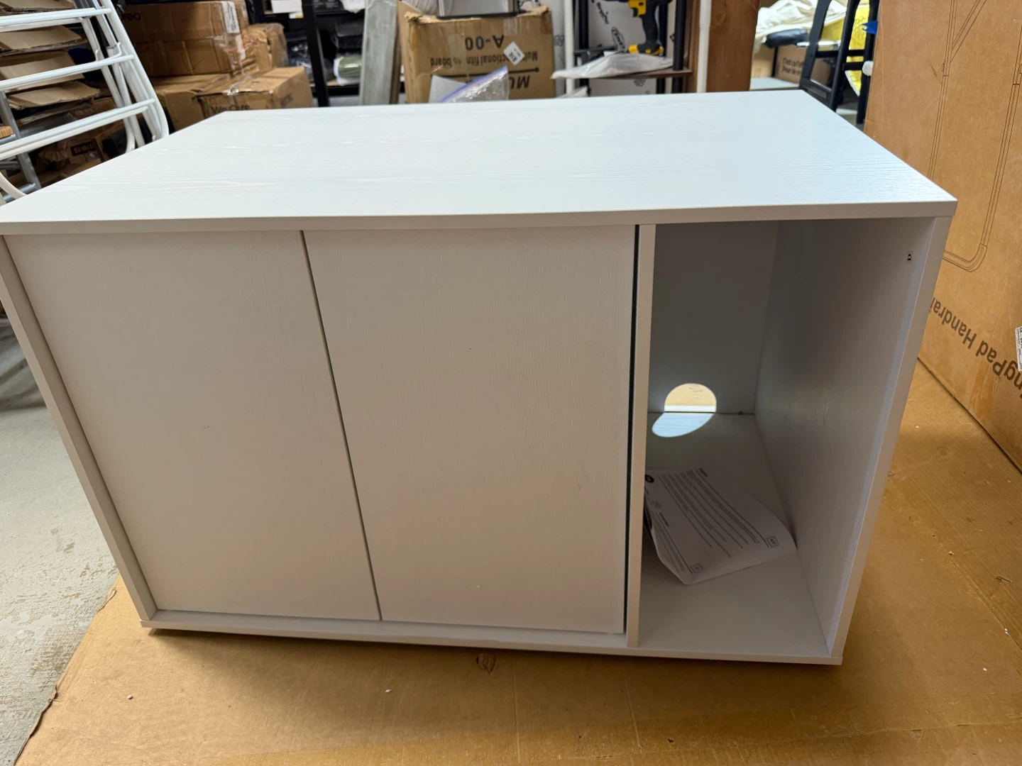 White Storage Cabinet with Doors,cat litter box enclosure