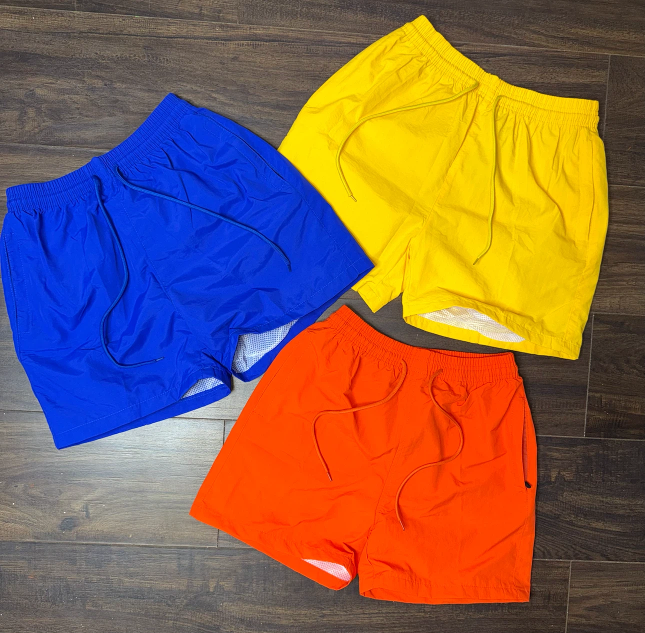 Men's Swim Trunks (Blue, Yellow, Orange)
