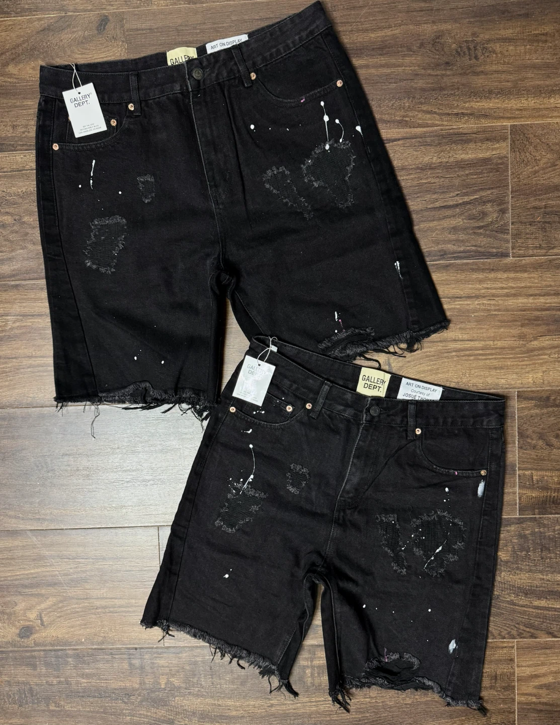 Gallery Dept. Black Distressed Denim Shorts