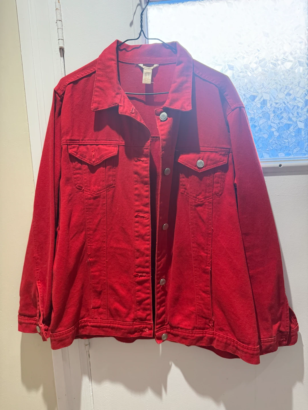 Women's Red Denim Jacket