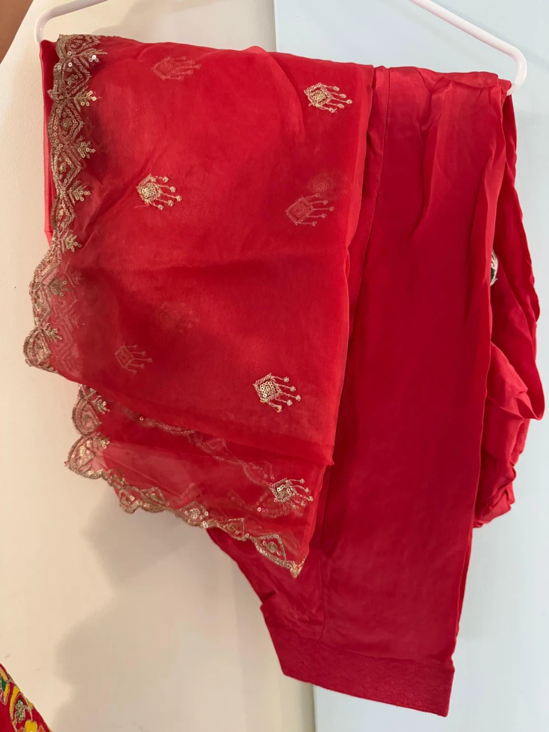 Red Embroidered Salwar Kameez Dupatta Set - photo 3