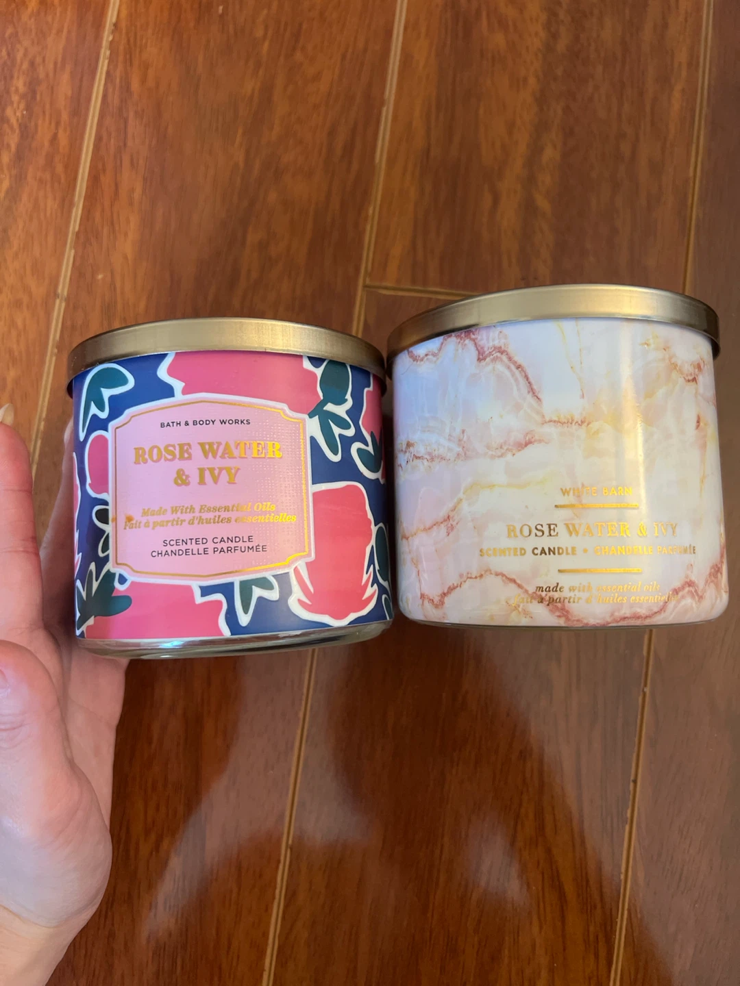 Bath & Body Works Rose Water & Ivy Scented Candle Set