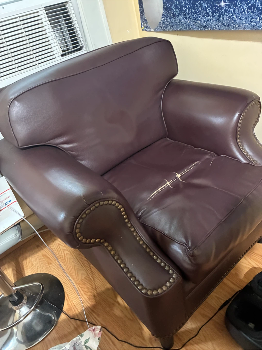 Brown Leather Accent Chair - photo 2
