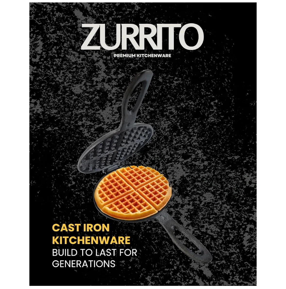 Zurrito Cast Iron Waffle Maker Stove Top Bundle - photo 3