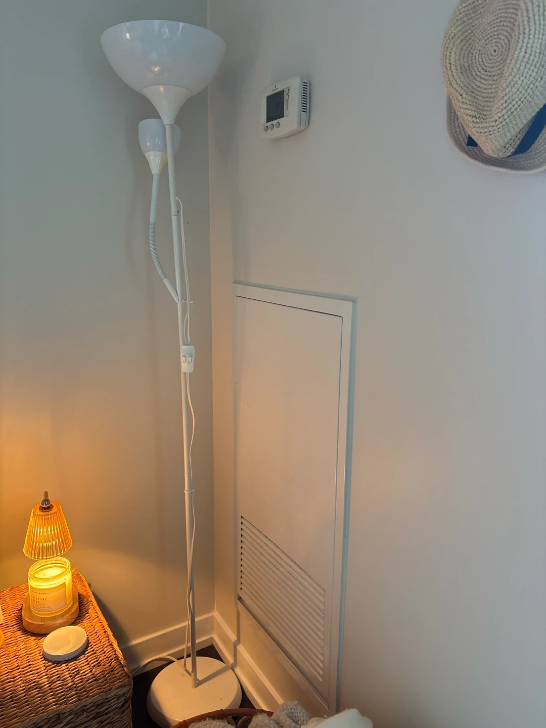 White Floor Lamp with Two Lights