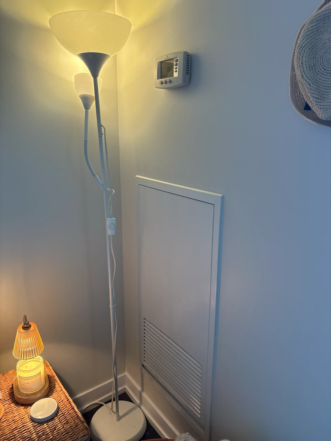 White Floor Lamp with Two Lights - photo 2