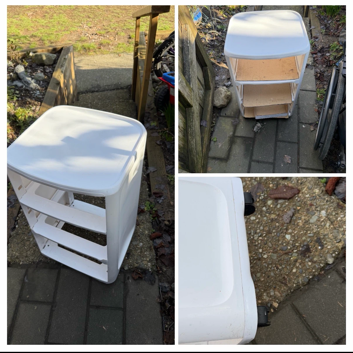 White 3-Tier Rolling Storage Cart 🌻