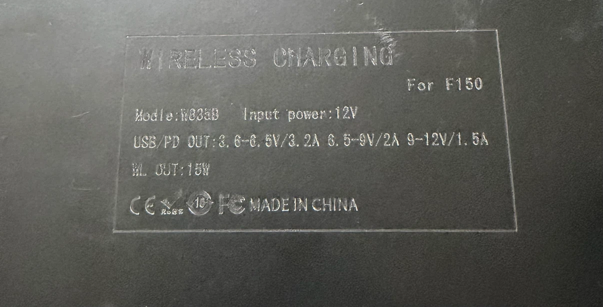 Ford F-150 2015–2020 OEM Wireless Phone Charger Console Pad - photo 2