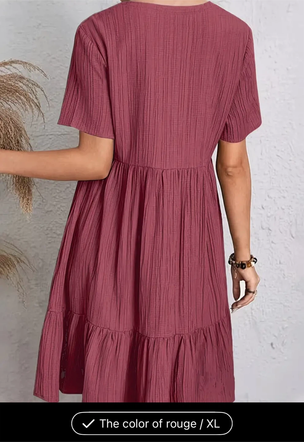 Women's V-Neck Tiered Dress - XL - photo 2