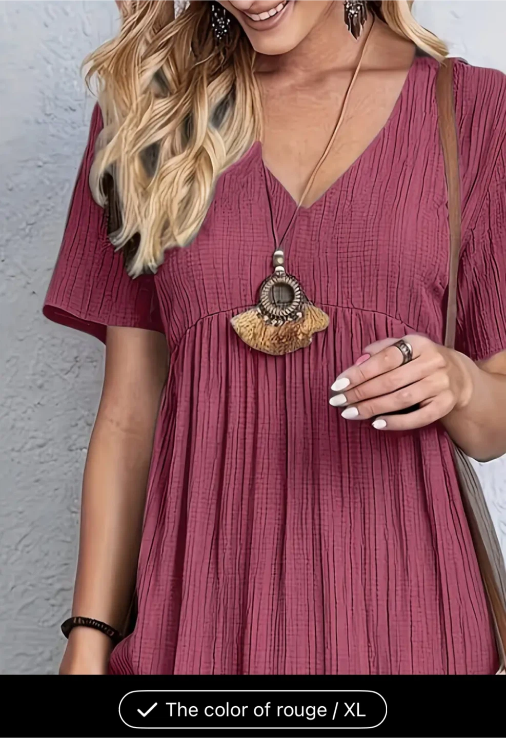 Women's V-Neck Tiered Dress - XL - photo 4