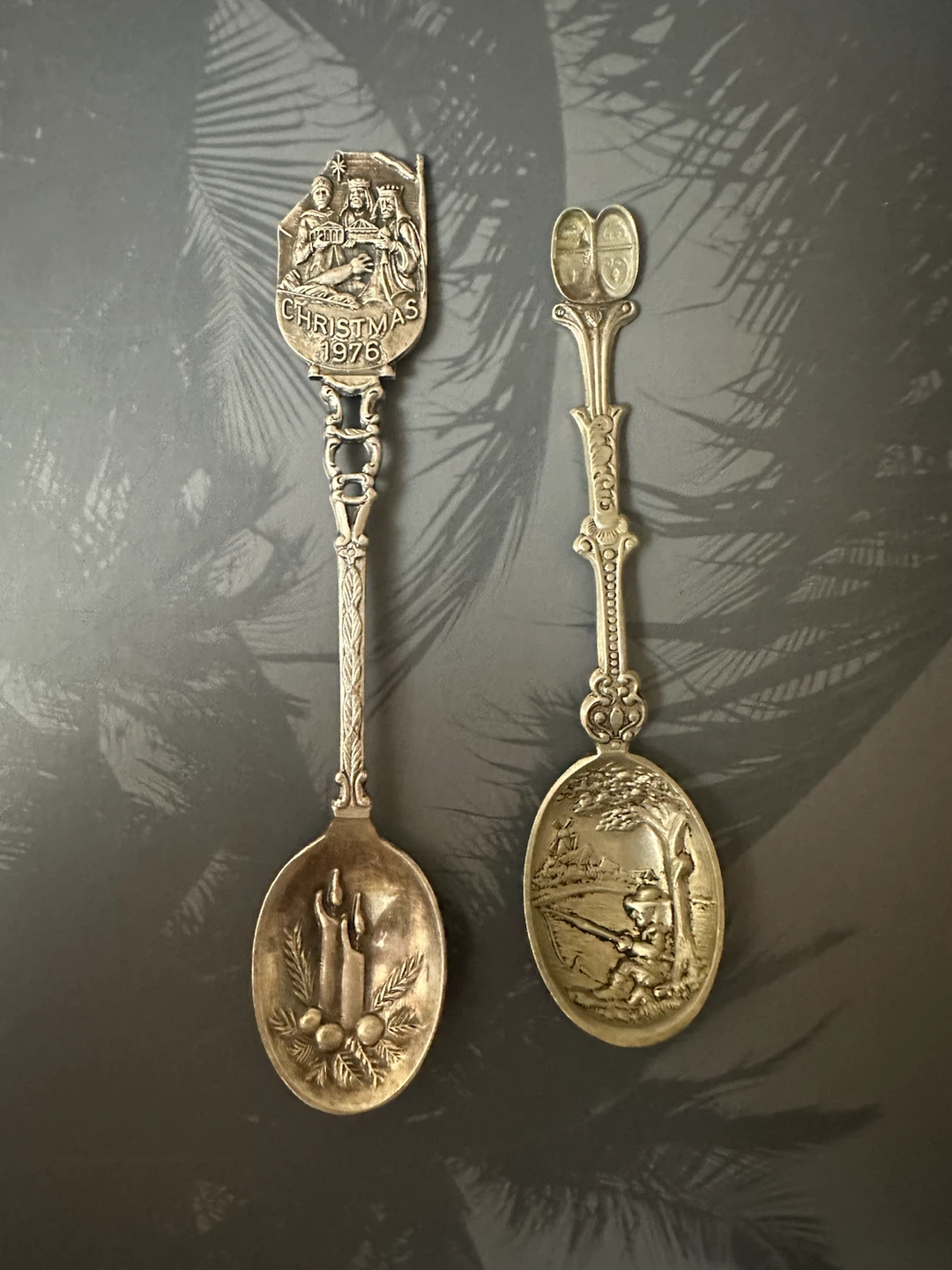 Vintage Souvenir Spoons (Set of 2) – 1976 Christmas & Fishing