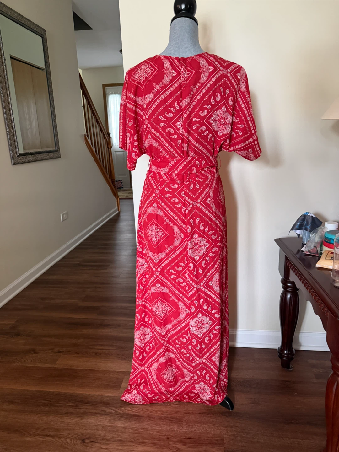 Forever 21 Red Bandana Print Maxi Dress - Size L - photo 2