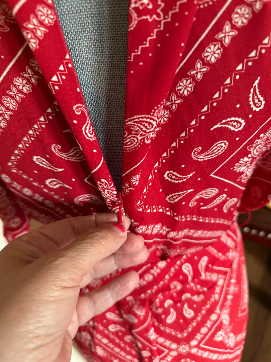 Forever 21 Red Bandana Print Maxi Dress - Size L - photo 3
