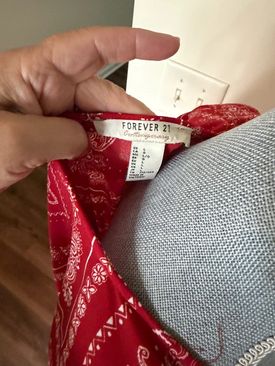 Forever 21 Red Bandana Print Maxi Dress - Size L - photo 4