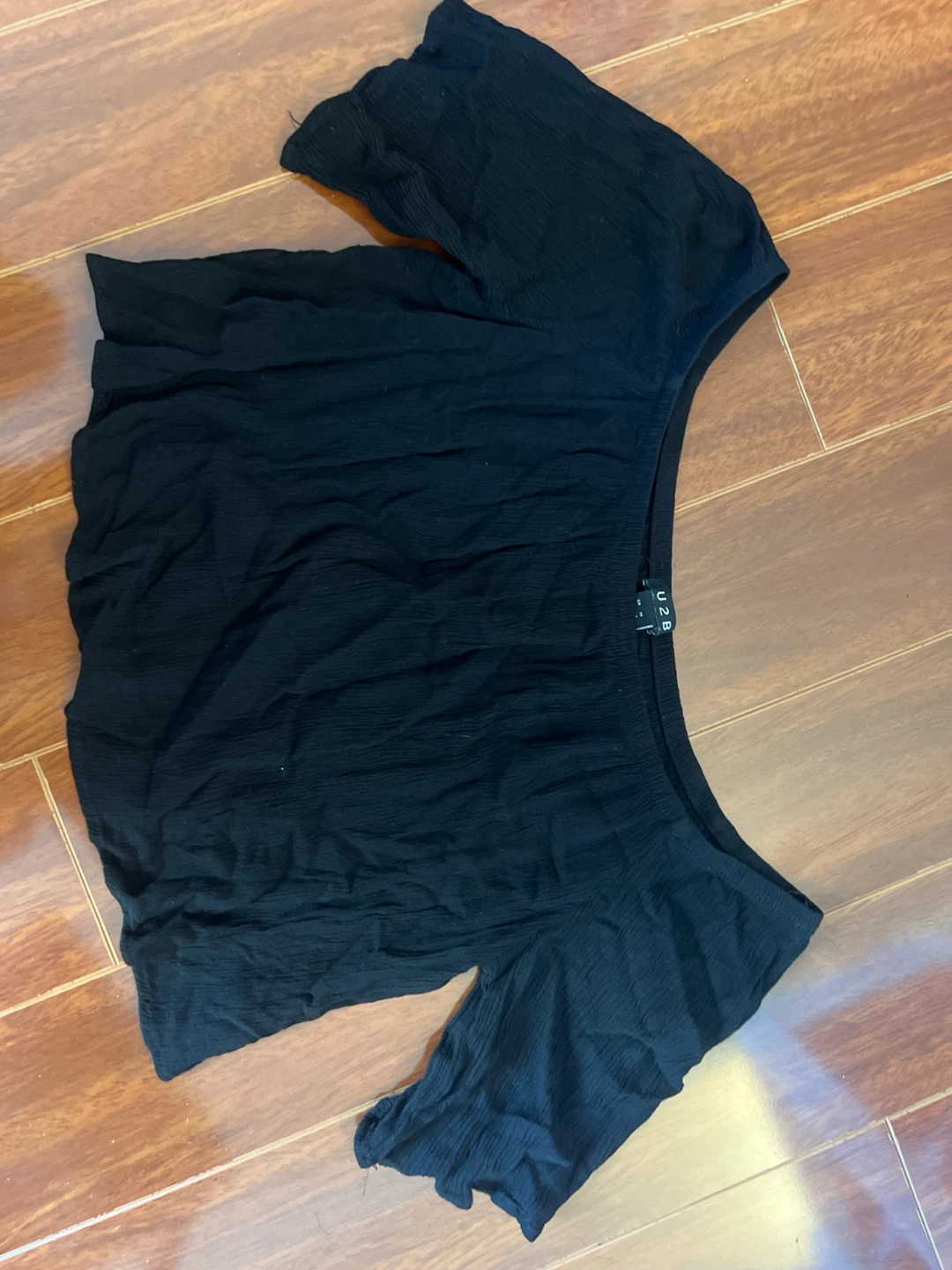 Black off-the-shoulder crop top