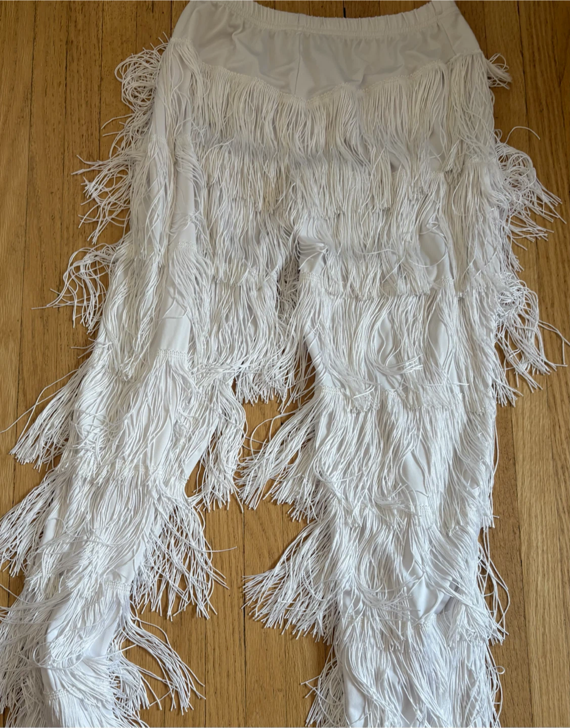 White Fringe Flapper Costume Pants and Bodysuit - photo 4